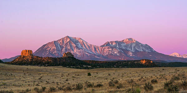 Spanish Peaks Poster featuring the photograph The Spanish Peaks by Aaron Spong