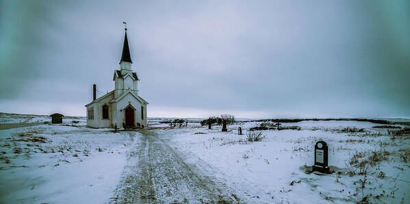 Landscape Poster featuring the photograph Unjarga-nesseby Church In Winter by Pekka Sammallahti