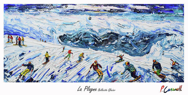 La Plagne Poster featuring the painting Vintage Ski Poster La Plagne by Pete Caswell