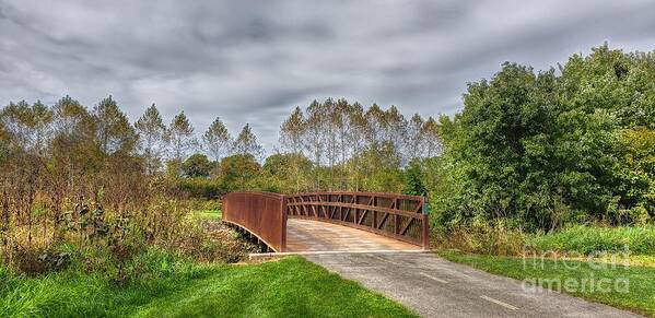 Nature Poster featuring the photograph Walnut Woods Bridge - 3 by Jeremy Lankford
