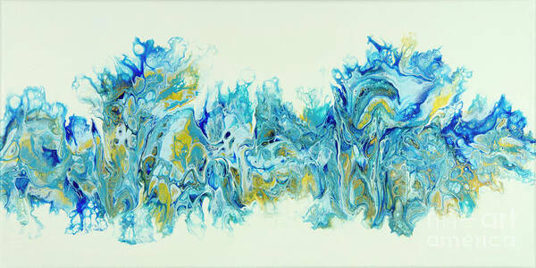 Poured Acrylics Poster featuring the painting Water Dragon Breath by Lucy Arnold