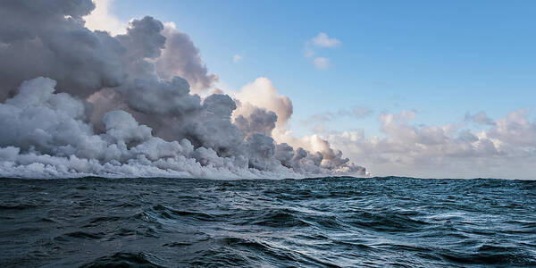 Lava Poster featuring the photograph Where Fire Meets The Sea by William Dickman