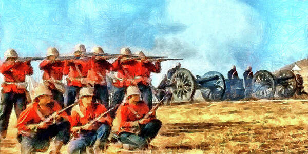British Soldiers Poster featuring the digital art Defend the Artillery #1 by Digital Photographic Arts