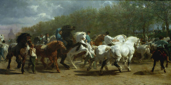 European Artists Poster featuring the painting The Horse Fair #8 by Rosa Bonheur