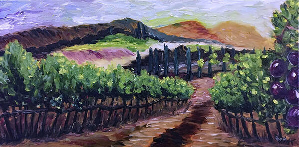 Landscape Poster featuring the painting Afternoon Vines by Roxy Rich