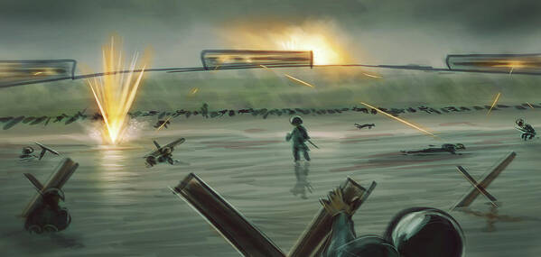 Normandy Poster featuring the digital art Art - Battle of Normandy by Matthias Zegveld