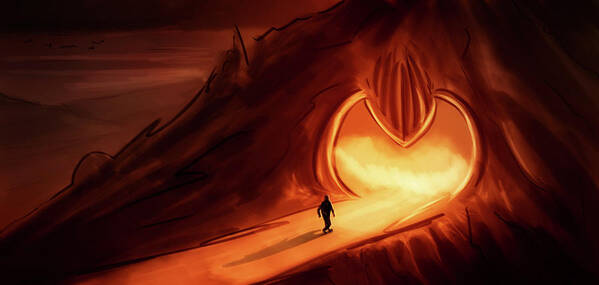 Hell Poster featuring the digital art Art - Gate of Hell by Matthias Zegveld