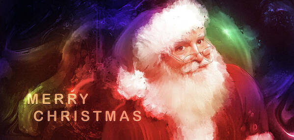 Santa Poster featuring the digital art Art - Santa's Christmas Card by Matthias Zegveld