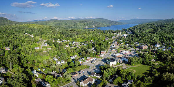 2021 Poster featuring the photograph Barton Vermont Aerial Panorama by John Rowe