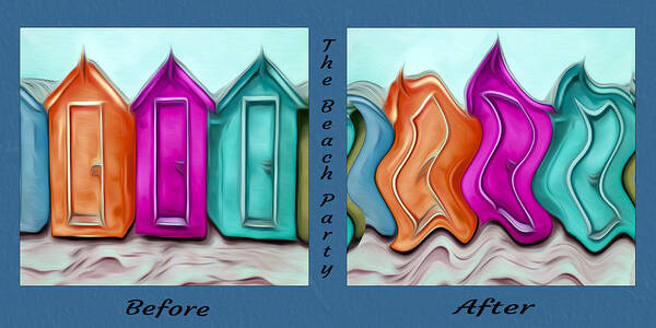 Abstract Poster featuring the digital art Before and After the Party by Ronald Mills