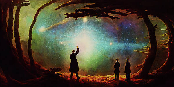 Science Fiction Poster featuring the digital art Birth of a Galaxy by Peggy Collins