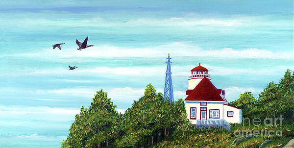 Cabot Poster featuring the painting Cabot Head Light, excerpt by Sarah Irland