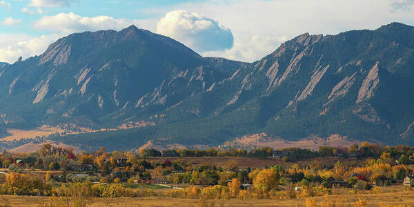 Flatiron Poster featuring the photograph Colorado Colorful Flatirons Panoramic View by James BO Insogna
