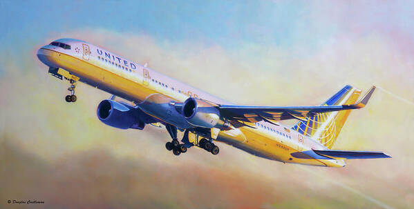 Airlines Poster featuring the painting Dawn Take Off by Douglas Castleman