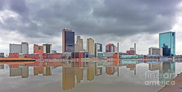 Downtown Toledo Poster featuring the photograph Downtown Toledo Reflections 0586 by Jack Schultz