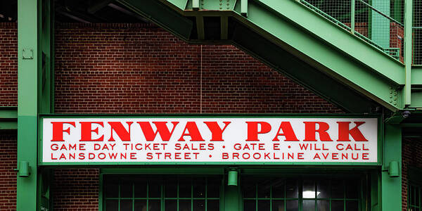 Fenway Park Poster featuring the photograph Fenway Park Game Day Ticket Office Panorama by Gregory Ballos