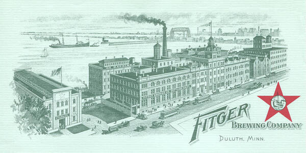 Duluth Poster featuring the photograph Fitger Brewing Co Lithograph by Zenith City Press