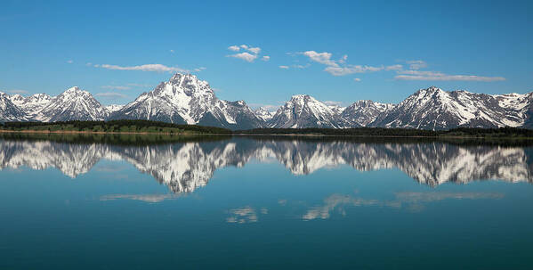 Grand Teton Reflection Panorama Poster featuring the photograph Grand Teton Reflection Panorama by Dan Sproul