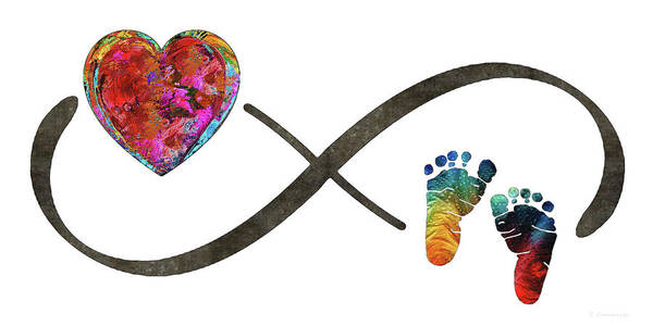 Infinity Symbol Poster featuring the painting Infinity Baby Love - Always And Forever - Sharon Cummings by Sharon Cummings