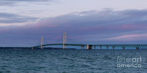 Mighty Mac Poster featuring the photograph Mackinac Bridge Panoramic by Rich S