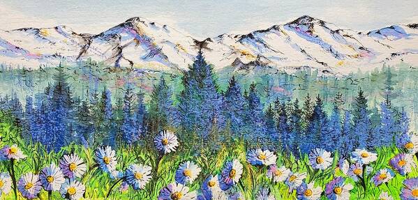 Mountains Poster featuring the painting Mountain Blues by Diane Phalen
