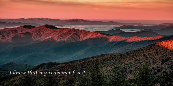 Dawn First Light Poster featuring the photograph My Redeemer Lives by Marcy Wielfaert