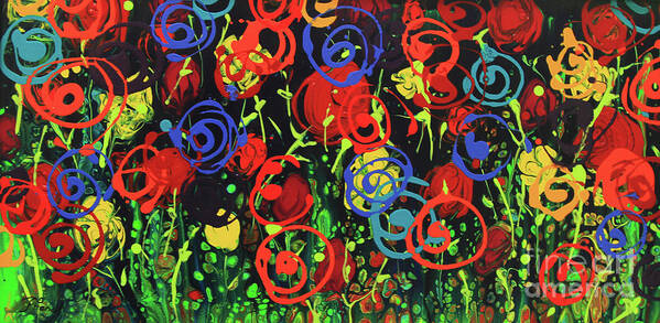 Evening Poster featuring the painting Night Joy Garden by Jeanette French