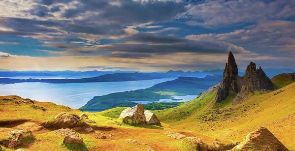 The Isle Of Skye The Isle Of Skye Poster featuring the digital art Old Man of Storr by Remigiusz MARCZAK