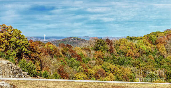 Branson Poster featuring the photograph Ozarks Fall Cross Panorama by Jennifer White