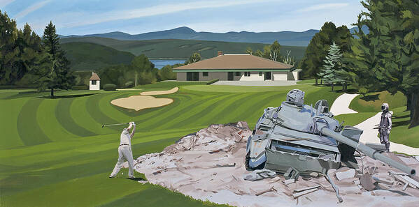 Astronaut Poster featuring the painting Par 5 by Scott Listfield