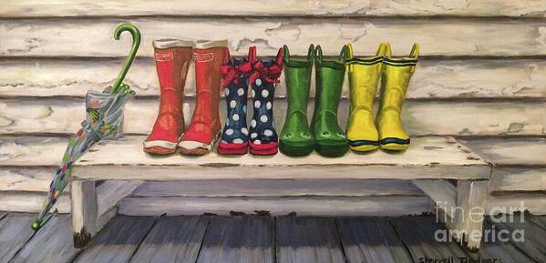 Paintings Poster featuring the painting Rain Boots by Sherrell Rodgers