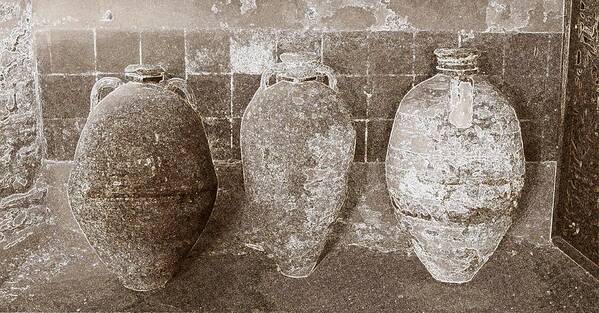 Wine Poster featuring the mixed media Roman Wine amphora Photo 190 by Lucie Dumas
