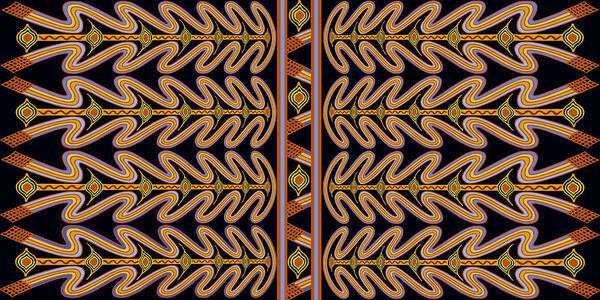 Septik Tribal Indian Serpents Poster featuring the drawing Sepik Tribal Serpents by Vagabond Folk Art - Virginia Vivier