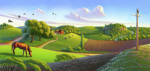 Spring Fields Poster featuring the painting Spring Fields by Robin Moline