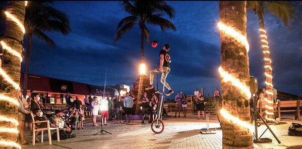 Performer Poster featuring the digital art Street Performers at Fort Myers Beach by Andrew West