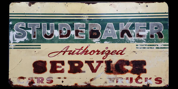Studebaker Service Sign Poster featuring the photograph Studebaker Service sign by Flees Photos