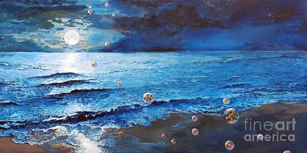 Ocean Poster featuring the painting The Ascension of the Sea Stars by Merana Cadorette