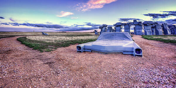 Carhenge Poster featuring the photograph Up To My Grille In Dirt by Steve Sullivan