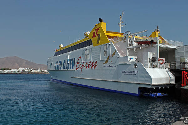 Ferry Poster featuring the photograph Ferry in Corralejo Harbour by Tony Murtagh