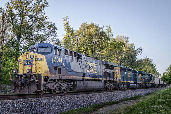 Csx Poster featuring the photograph 05.06.14 - CSX 5014 at Madisonville Ky #050614 by Jim Pearson