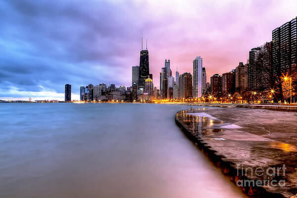 Chicago Poster featuring the photograph 0865 Chicago Sunrise by Steve Sturgill