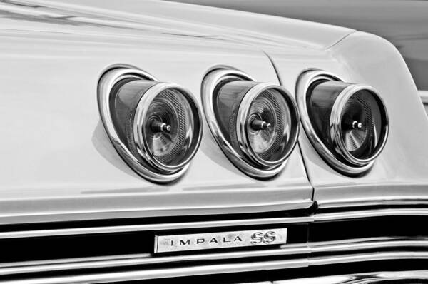 1965 Chevrolet Impala Ss Taillight Emblem Poster featuring the photograph 1965 Chevrolet Impala SS Taillight Emblem by Jill Reger
