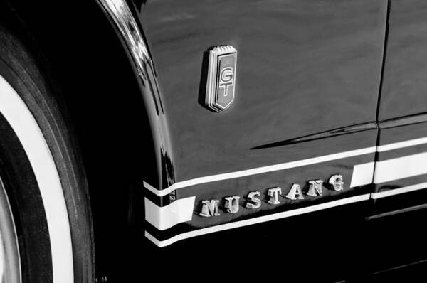 1965 Ford Mustang Gt Convertible Emblem Poster featuring the photograph 1965 Ford Mustang Gt Convertible Emblem by Jill Reger