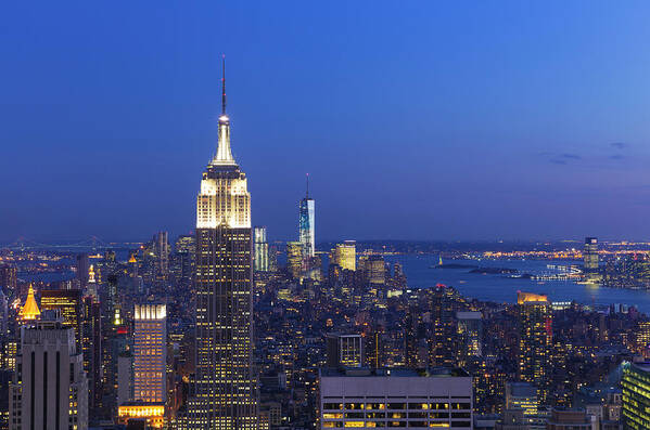 Tranquility Poster featuring the photograph Aerial View Of Empire State And Midtown #1 by Future Light