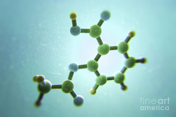 Drugs Poster featuring the photograph Aspirin Molecule #1 by Science Picture Co