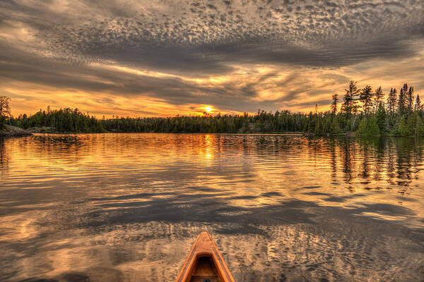 Boundary Waters Canoe Area Wilderness Poster featuring the photograph Boundary Waters Sunset #1 by Shane Mossman