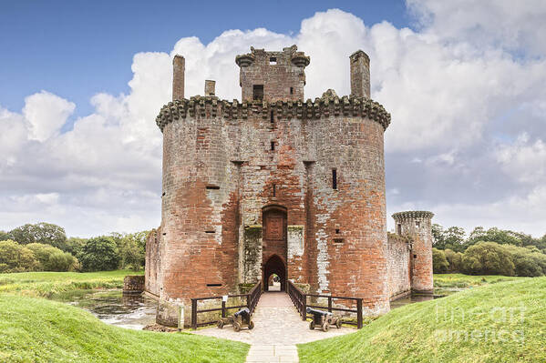 Blue Poster featuring the photograph Caerlaverock Castle Dumfries and Galloway Scotland #1 by Colin and Linda McKie