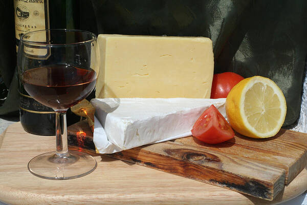 Cheese Poster featuring the photograph Cheese and Wine #1 by Gaile Griffin Peers