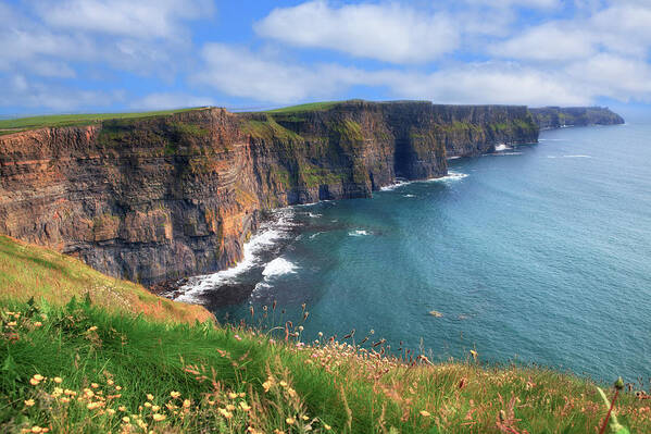 Scenics Poster featuring the photograph Cliffs Of Moher, Ireland #1 by Espiegle