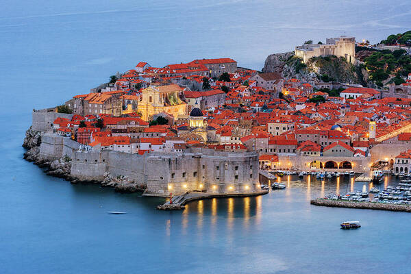 Scenics Poster featuring the photograph Dubrovnik City Skyline At Dawn #1 by Pixelchrome Inc